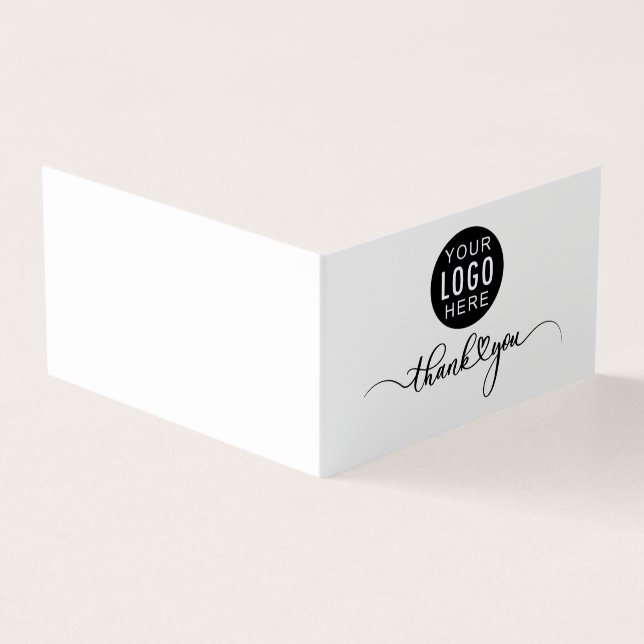 Your Business Logo Script Corporate Thank You Card (Outside)