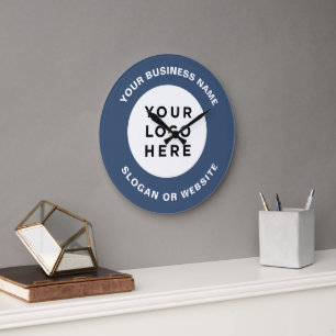 Your Business Logo Simple and Professional Navy Large Clock