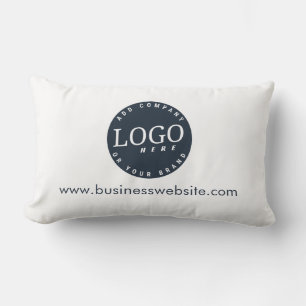 Your Business Logo Slogan and Website Custom Lumbar Pillow