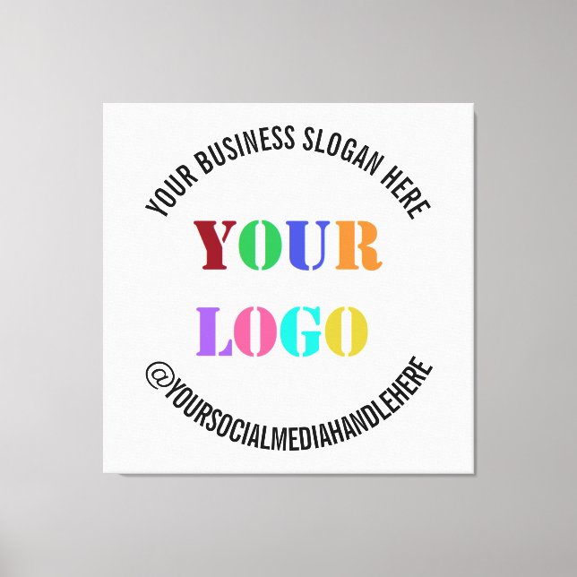 Your Business Logo Social Media Name Canvas Print (Front)