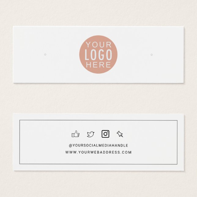Your Business Logo Stud Earrings Display Card (Front & Back)
