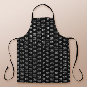 Your Business Logo Stylish Half Step Pattern Apron