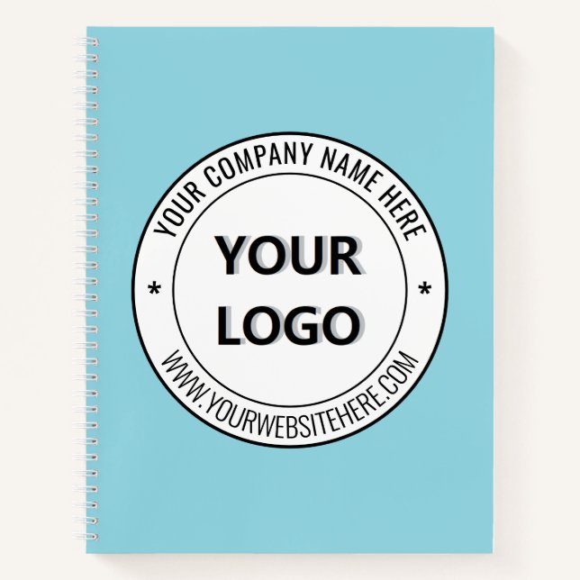 Your Business Logo Text Branded Notebook Example (Front)