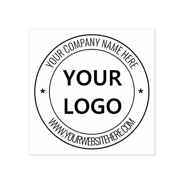 Your Business Logo Text Personalized Rubber Stamp (Imprint)