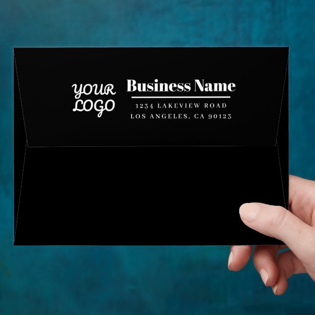 Your Business Logo Tiled Inside Return Address Envelope (Hand)