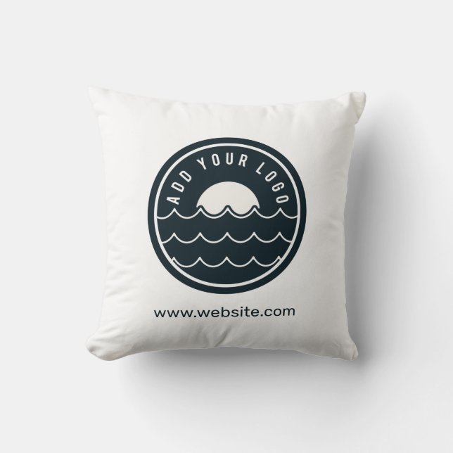 Your Business Logo Website Address and Brand Throw Pillow (Front)