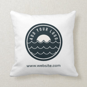 Your Business Logo Website Address and Brand Throw Pillow
