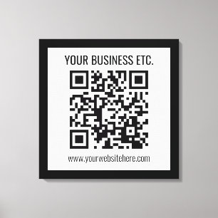 Your Business Name & Editable QR Code Canvas Print