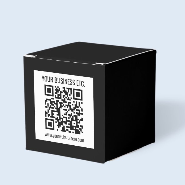 Your Business Name & Editable QR Code Favor Box (Creator Uploaded)