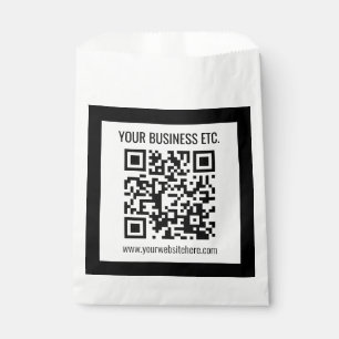 Your Business Name & Editable QR Code Favour Bag