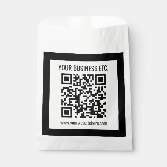 Your Business Name & Editable QR Code Favour Bag (Front)
