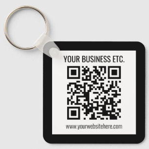 Your Business Name & Editable QR Code Keychain