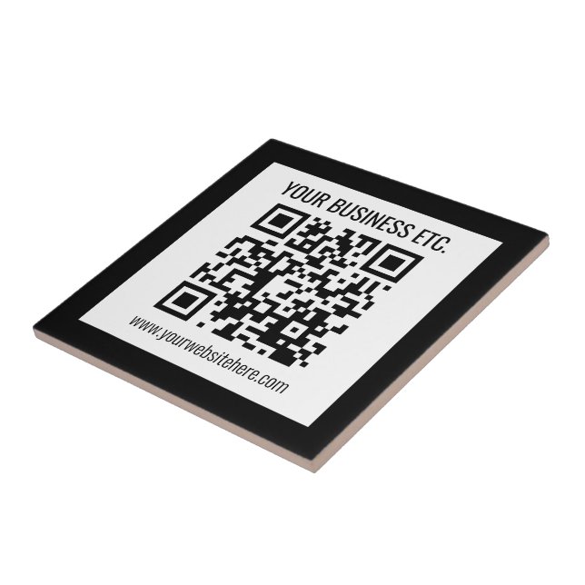 Your Business Name & Editable QR Code Tile (Side)