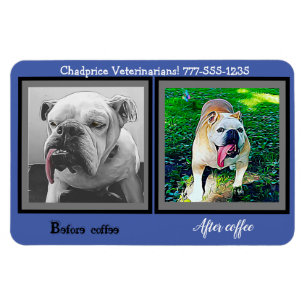 Your business name, funny bulldog magnet