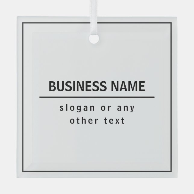 Your Business Name or Brand Etc. White Black Glass Ornament (Front)