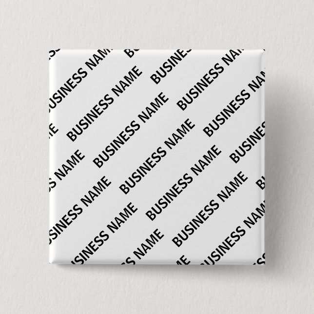 Your Business Name Pattern | Black & White 2 Inch Square Button (Front)
