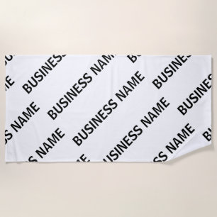 Your Business Name Pattern   Black & White Beach Towel