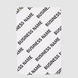 Your Business Name Pattern   Black & White Golf Towel