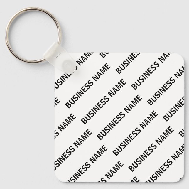 Your Business Name Pattern | Black & White Keychain (Front)