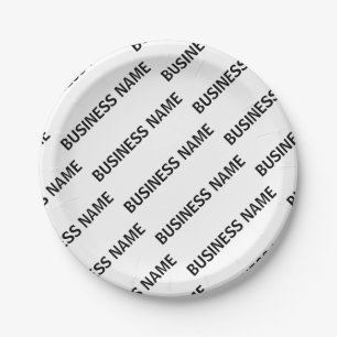 Your Business Name Pattern Black & White Paper Plate