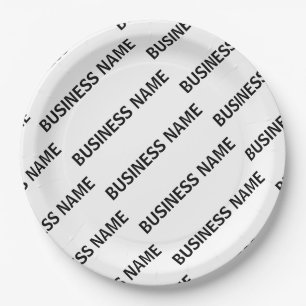 Your Business Name Pattern   Black & White Paper Plate