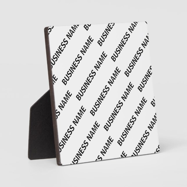 Your Business Name Pattern | Black & White Plaque (Front)