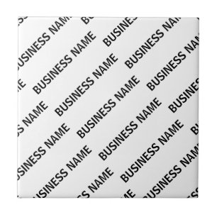 Your Business Name Pattern Black & White Tile