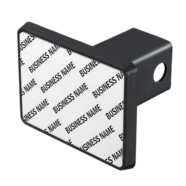 Your Business Name Pattern | Black & White Trailer Hitch Cover (Top Right)