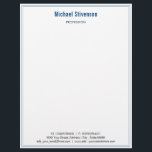 Your Business Name Profession Address Colour Frame Letterhead<br><div class="desc">Your Colours Elegant Simple Personalized Name Profession Address Contact Information Personal / Business Modern Letterhead - Add Your Name - Company / Profession - Title / Address / Contact Information - Phone / E-mail / Website / more - or Remove - Choose / add your favourite Colours / Font -...</div>