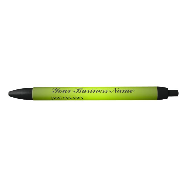 Your Business Name Website Phone Customizable Black Ink Pen (Front)
