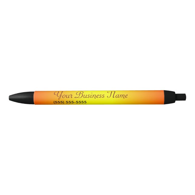 Your Business Name Website Phone Customizable Black Ink Pen (Front)