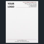 Your Business Office Modern Letterhead with Logo<br><div class="desc">Your Colours and Font - Simple Personalized Modern Design Business Office Letterhead with Logo - Add Your Logo - Image / Business Name - Company / Address - Contact Information - Resize and move or remove and add elements / image with customization tool. Choose Your Text Colour / Font /...</div>