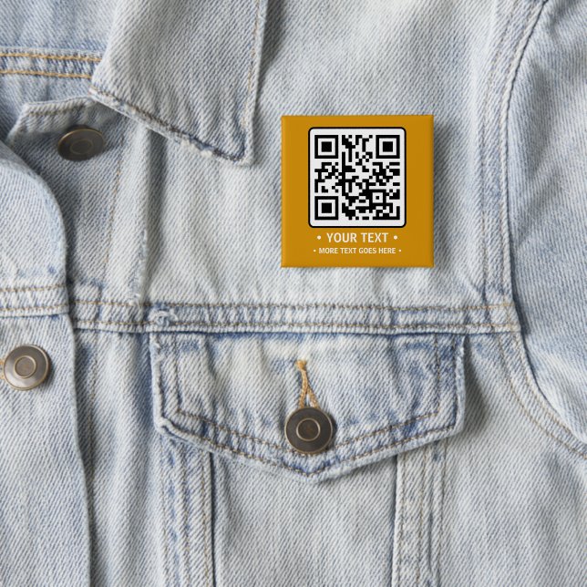 Your Business QR Code 2 Inch Square Button (In Situ)