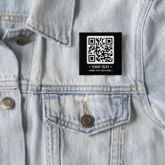 Your Business QR Code 2 Inch Square Button