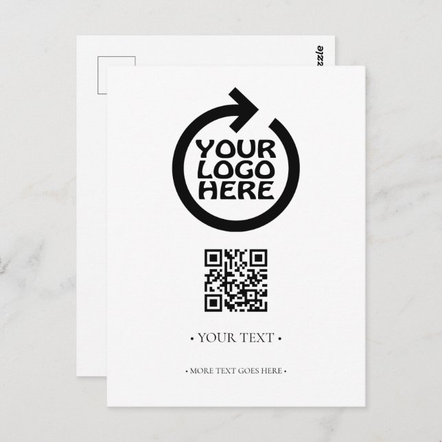 Your Business QR Code and Logo Postcard (Front/Back)