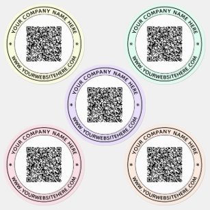 Your Business QR code and Text Stamp Design Labels