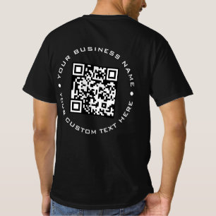 Your Business Qr Code Chic Modern Minimal Black T-Shirt