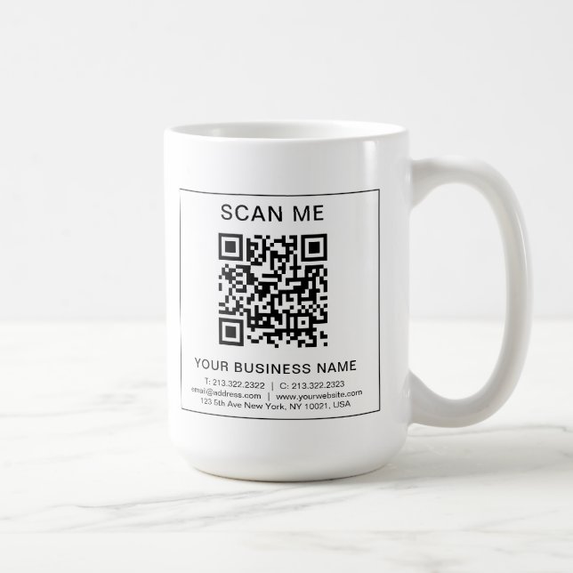 Your Business QR Code Simple Scan Promotional Coffee Mug (Right)