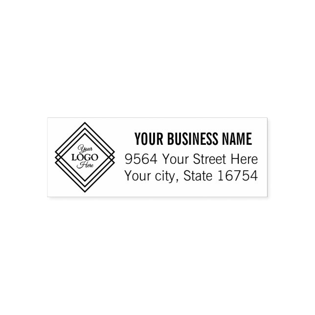 Your Busniss Logo Address Self-inking Stamp (Design)