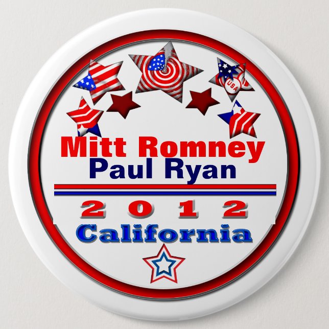 Your Candidate California 6 Inch Round Button (Front)
