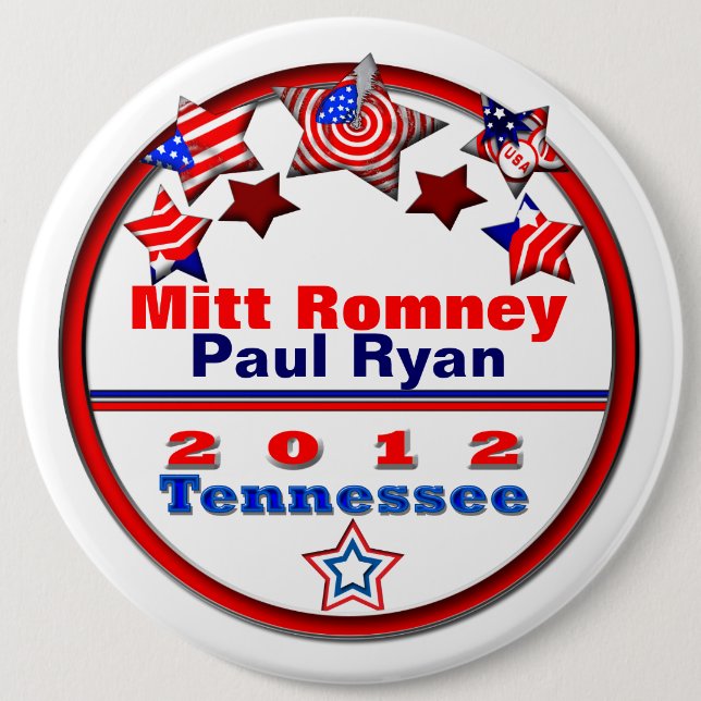 Your Candidate Tennessee 6 Inch Round Button (Front)