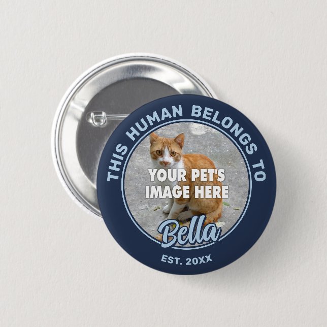 Your Cat Photo Pin-Back Button (Front & Back)
