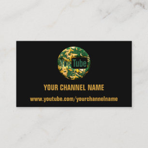 YOUR CHANNEL NAME YOUTUBER SUSCRIBE GREEN QR CODE BUSINESS CARD