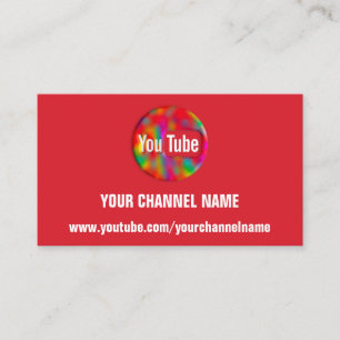 YOUR CHANNEL NAME YOUTUBER SUSCRIBE LOGO  BUSINESS CARD