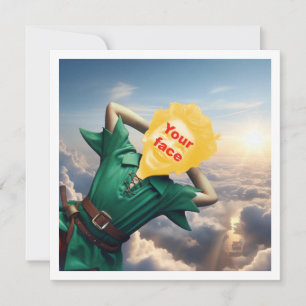 Your child as Peter Pan flying high, fairytale  Card