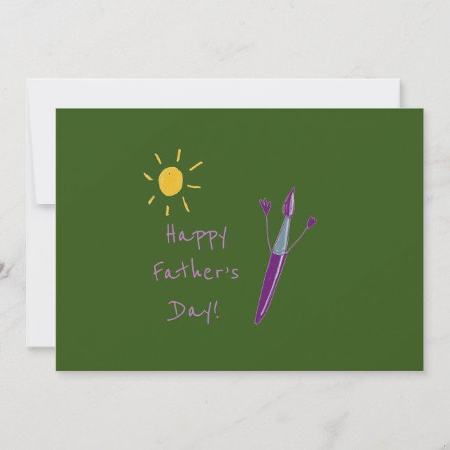 Your Child’s Artwork Father’s Day  Holiday Card (Front)