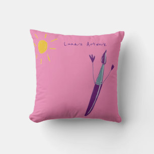 Your Child’s Artwork Throw Pillow