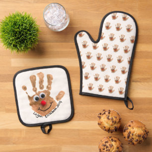Your Child's Art Custom Printed on Oven Mitt & Pot Holder Set