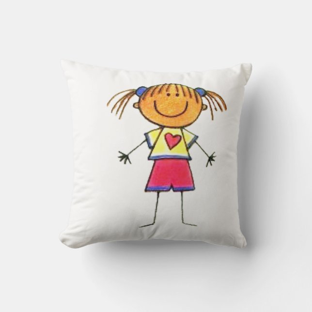 Your Child's Artwork on a Throw Pillow (Front)