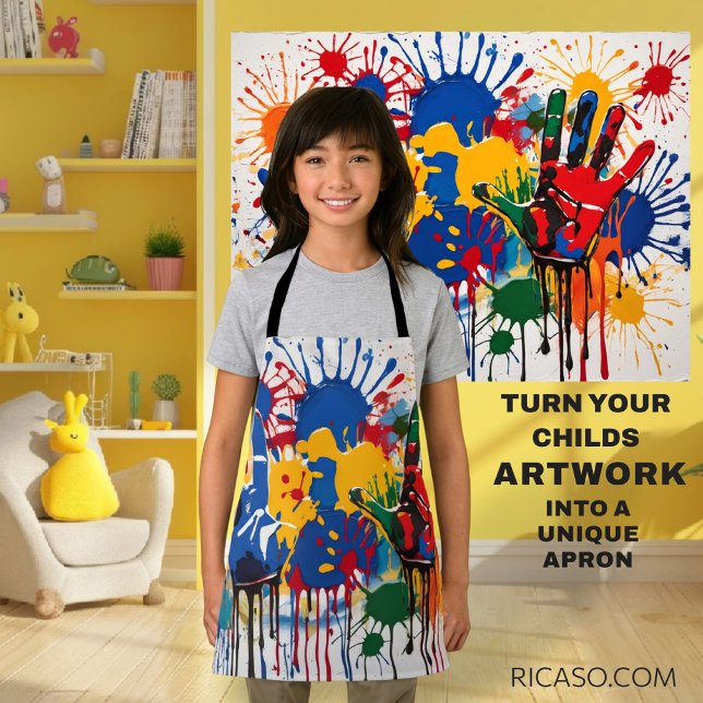 Your Childs Artwork One Of A Kind Personalized Apron (Your Childs Artwork One Of A Kind Personalized Apron by Ricaso. make your own custom gifts)